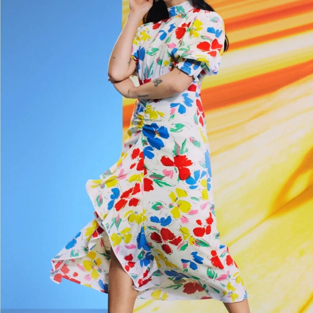 Watercolor floral dress